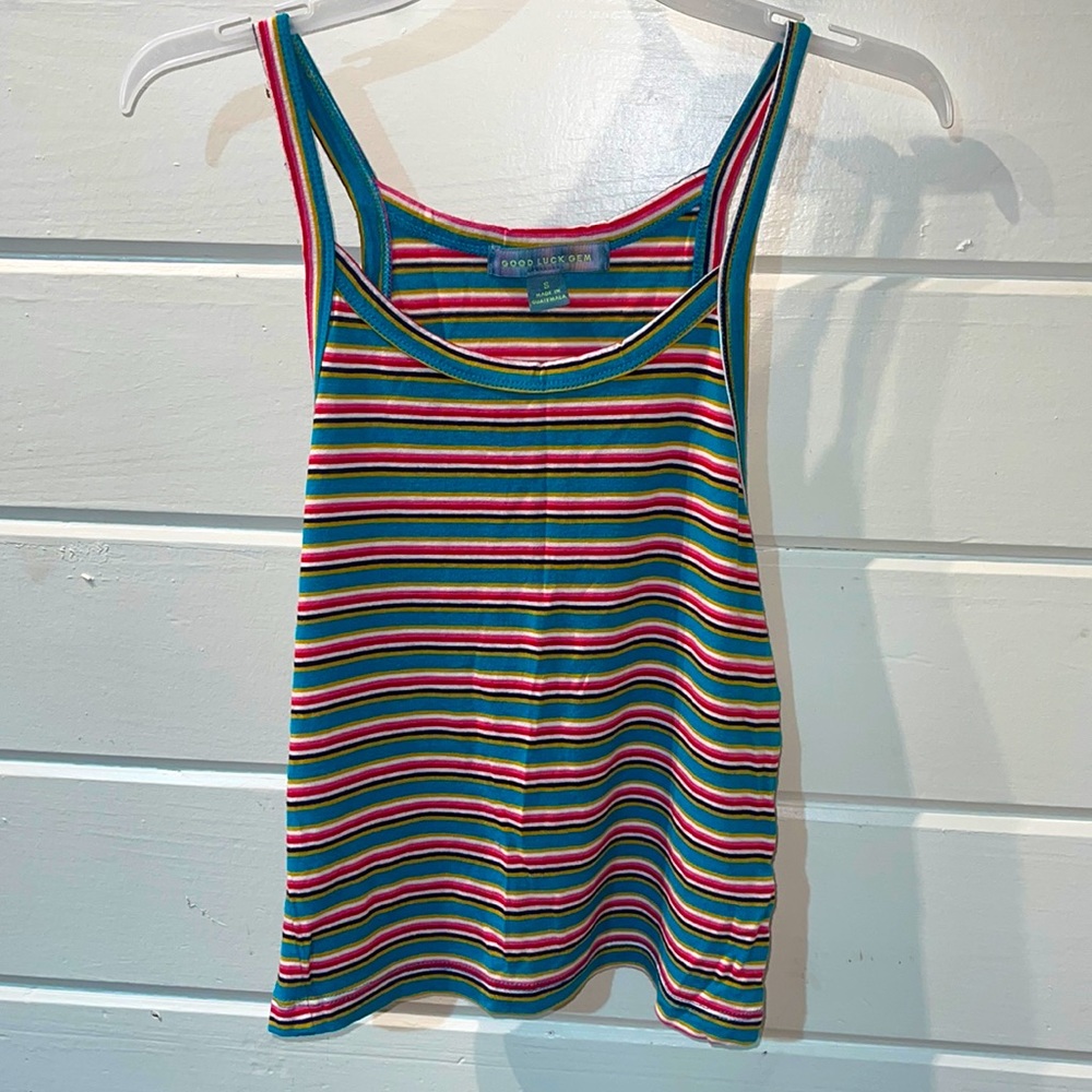 Good Luck Gem striped crop top